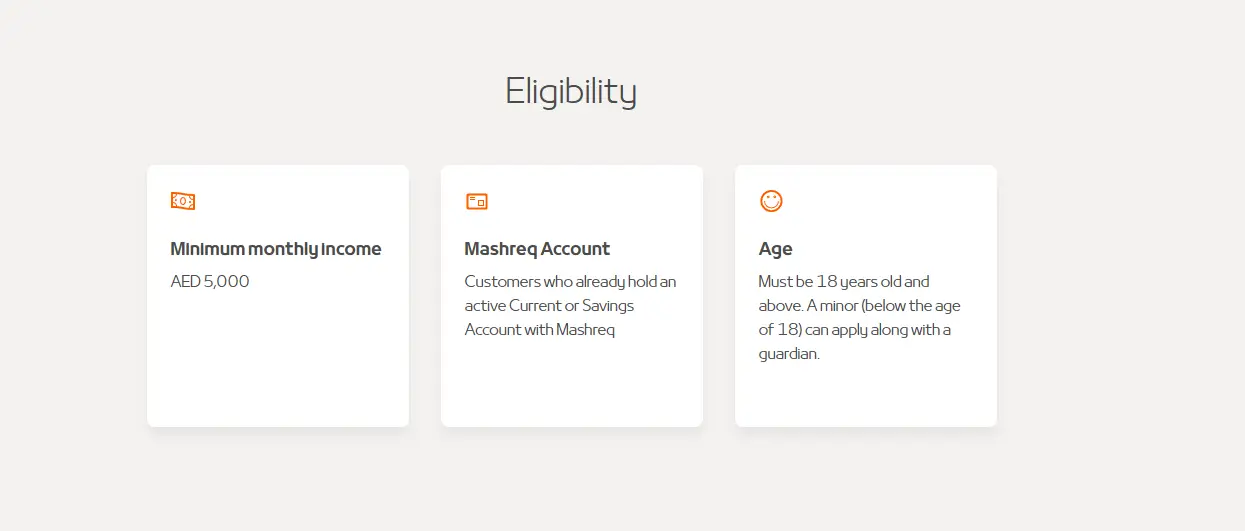 mashreq bank account opening eligibility criteria