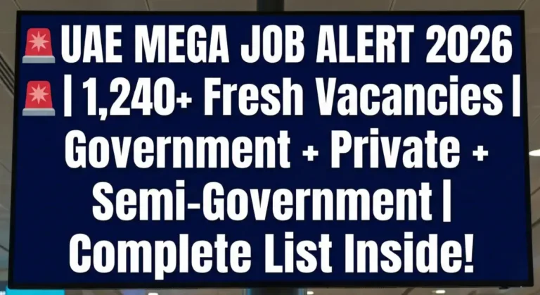 🇦🇪 UAE JOBS UPDATE January 2026 1,240+ Government & Private Sector Vacancies Apply Before Deadline! (1)
