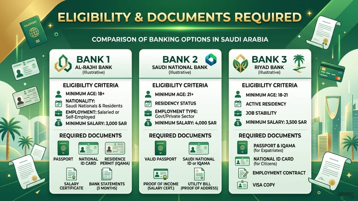 Saudi Arabia Al Rajhi vs SNB vs D360 Bank Full Comparison — Expat Ke Liye Konsa Best Hai? 3 Al Rajhi vs SNB vs D360 Bank — Full Comparison Which One is Best for Expats in Saudi Arabia 2