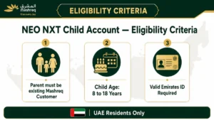 Mashreq NEO NXT Child Account UAE: The Definitive Parent Guide to Open a Kid's Digital Bank Account in 5 Minutes 8 Eligibility Criteria NEO NXT UAE Bank Account
