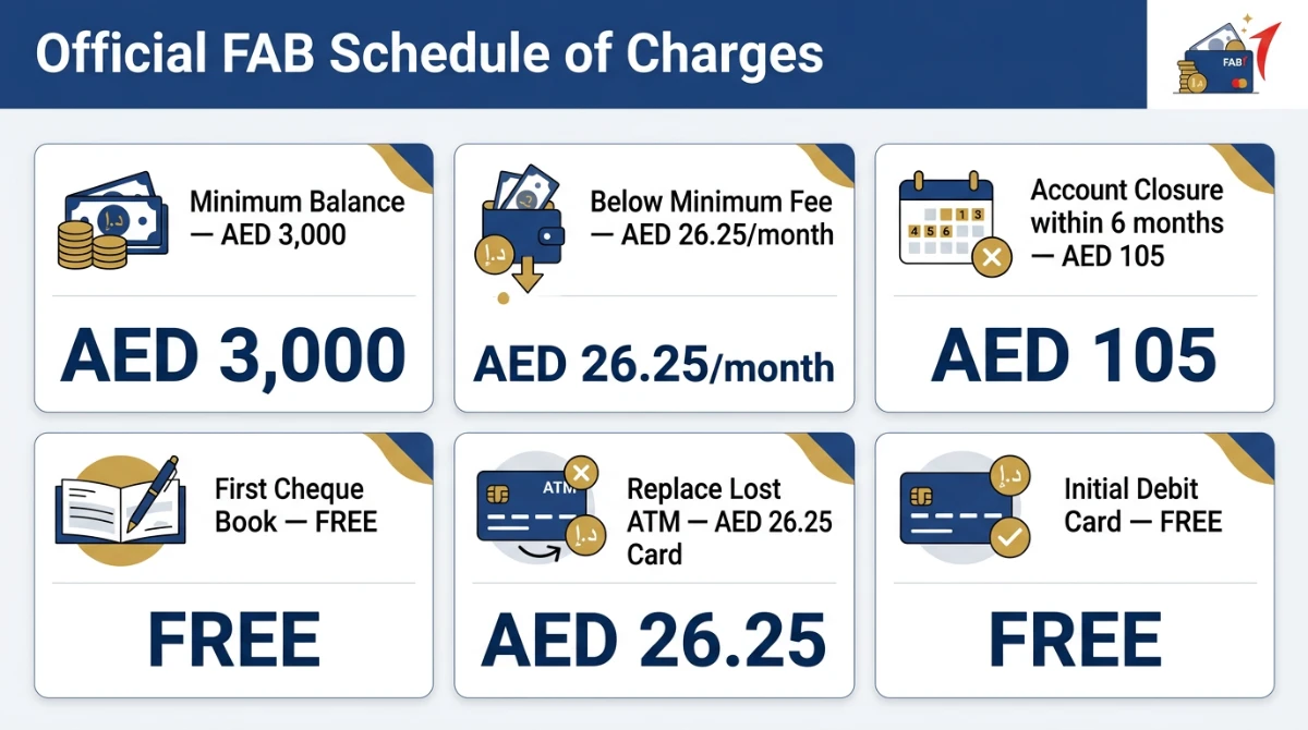 FAB Personal Current Account fees and charges 2026-27 UAE Bank Account