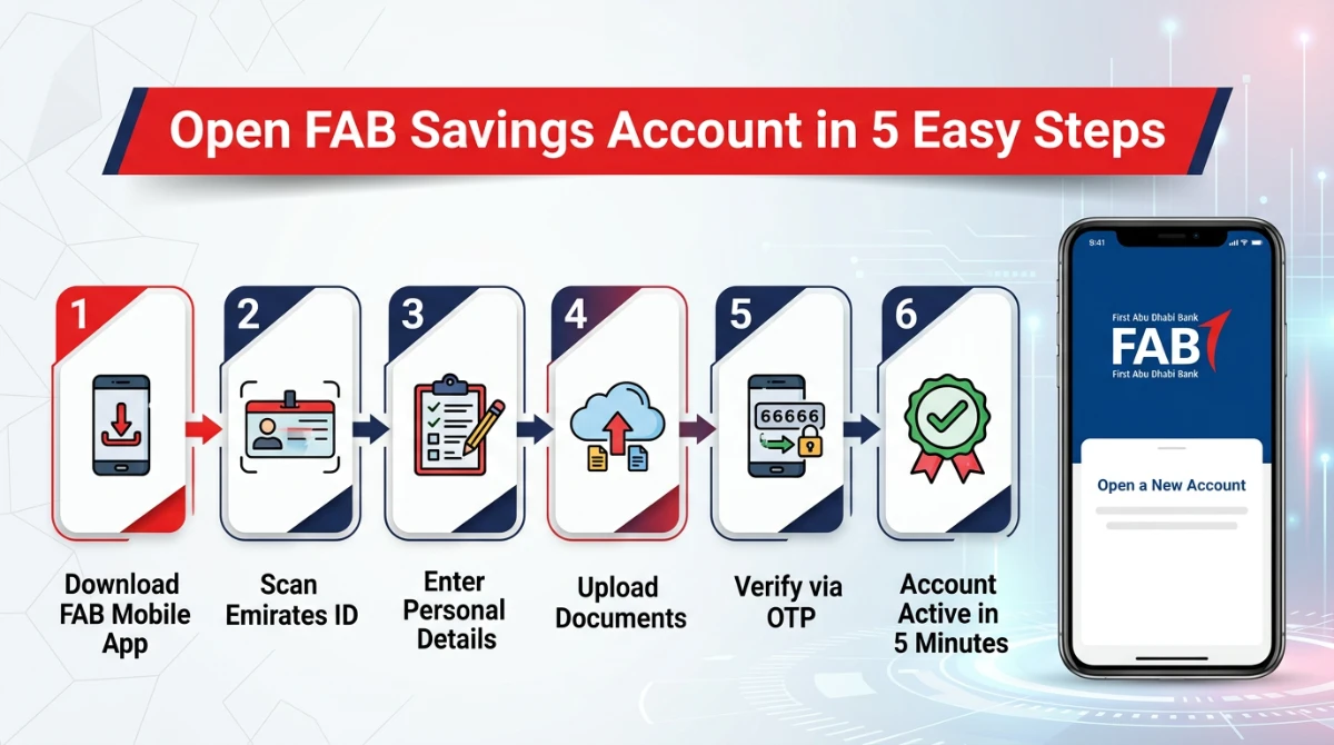 How to Open FAB Savings Account Online step by step UAE bank account