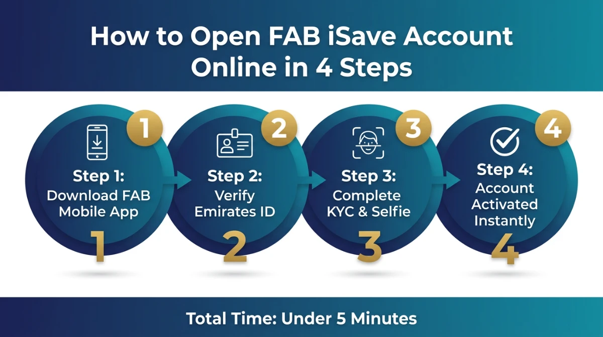 How to open FAB iSave Account online in 4 steps &mdash; download app, verify Emirates ID, complete KYC, account activated instantly