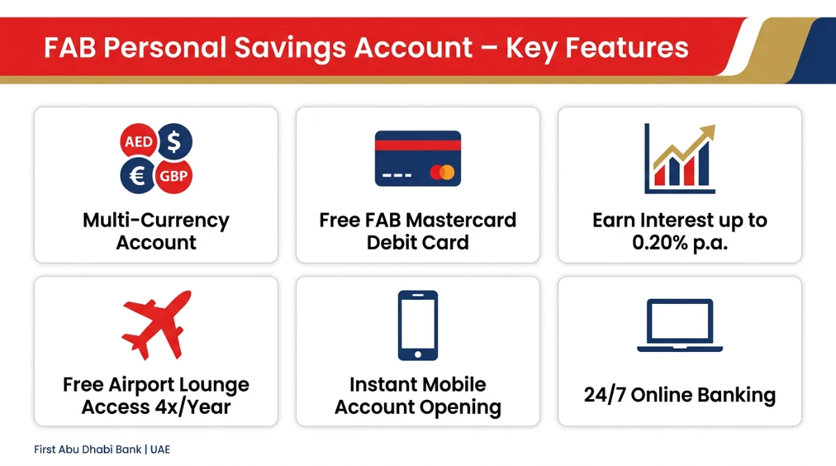 Key Features and Benefits of FAB Personal Savings Account UAE bank account