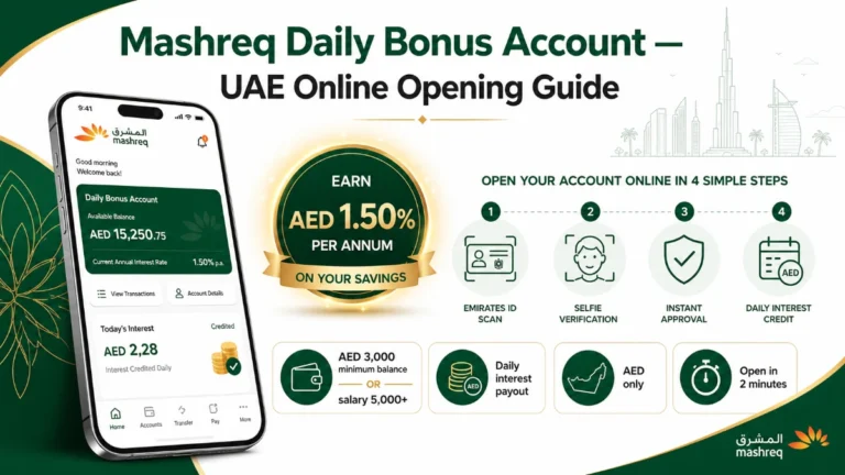 Mashreq Daily Bonus Account UAE Online Opening Guide UAE Bank Account