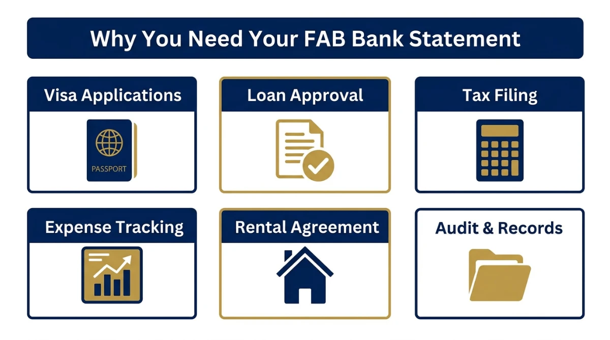 Why you need your FAB bank statement UAE &mdash; visa, loan, tax, rental uses