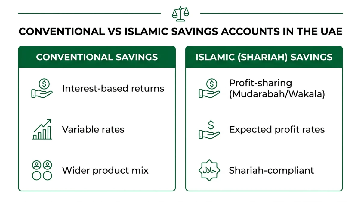 Comparison of conventional and Islamic savings accounts in the UAE