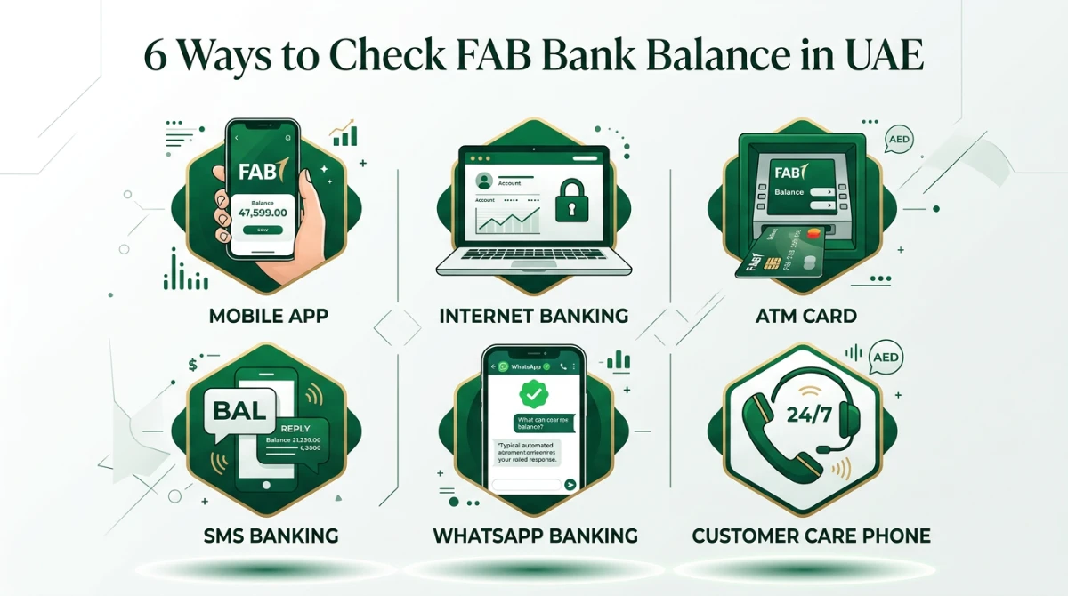 Six official methods to check FAB Bank balance in UAE &mdash; app, internet banking, ATM, SMS, WhatsApp and customer care